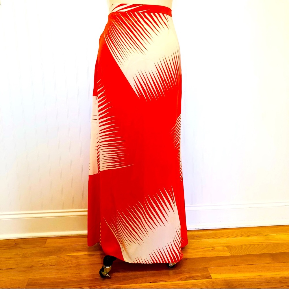 Anthropologie Waverly Grey Silk maxi skirt sz 6
